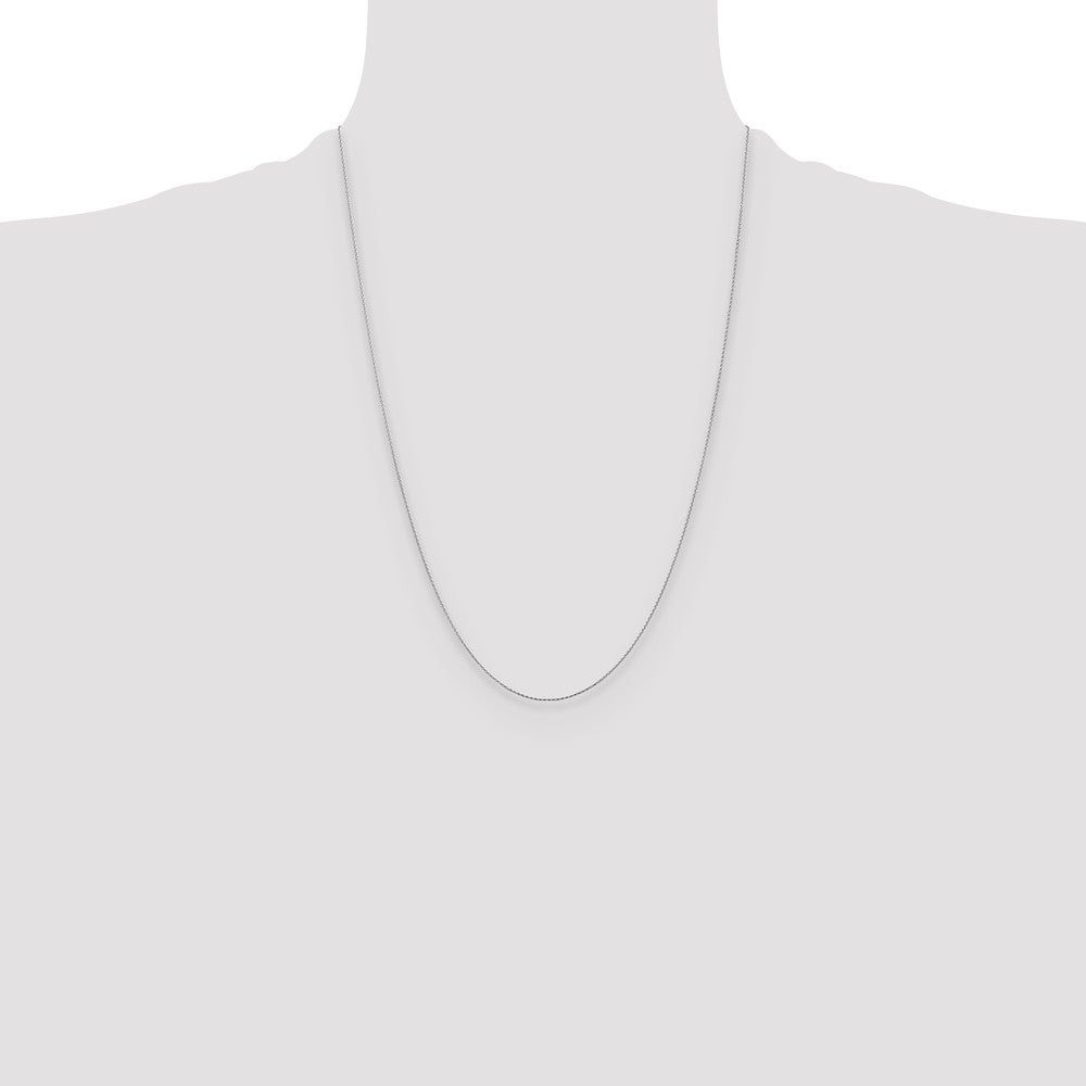 14K White Gold .8mm D/C Wheat Chain