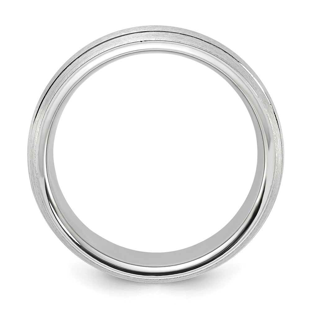Cobalt Polished & Brushed Double Grooved 8mm Men's Band