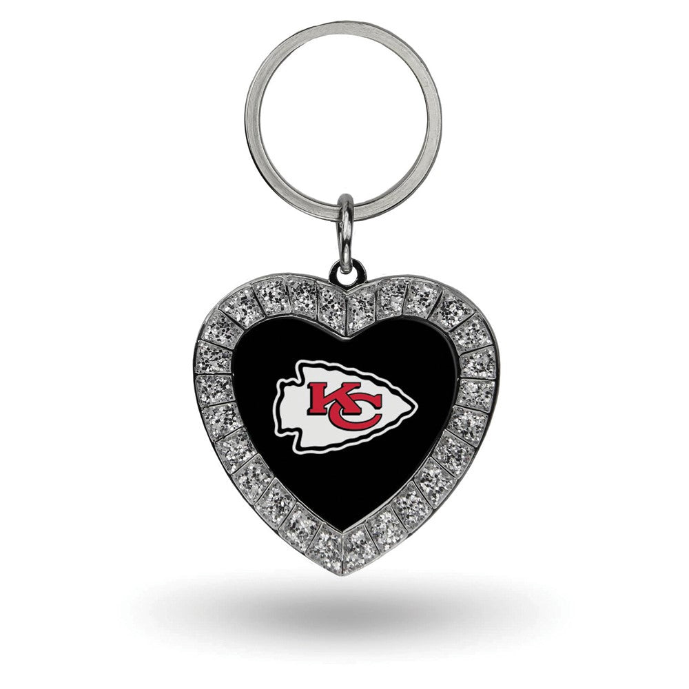 NFL Kansas City Chiefs Rhinestone Heart Key Ring