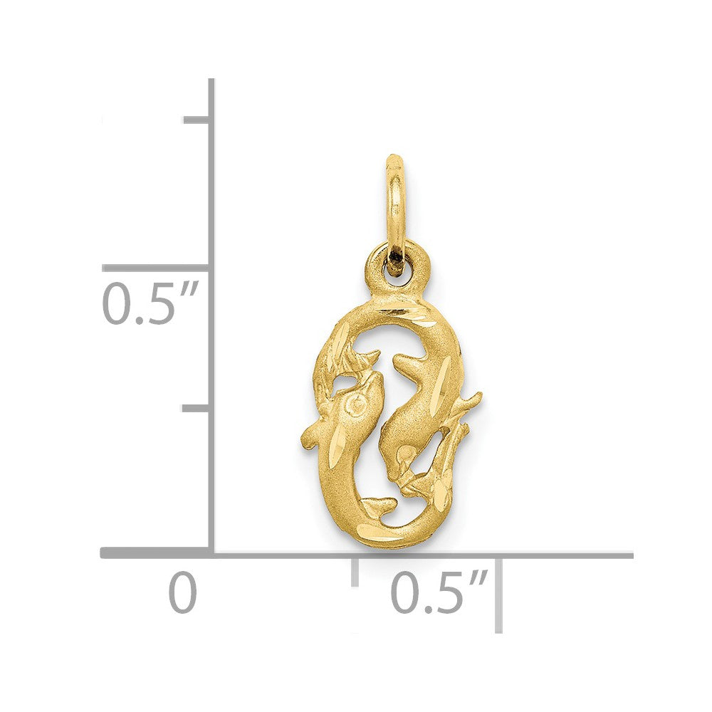 10k Pisces Zodiac Charm