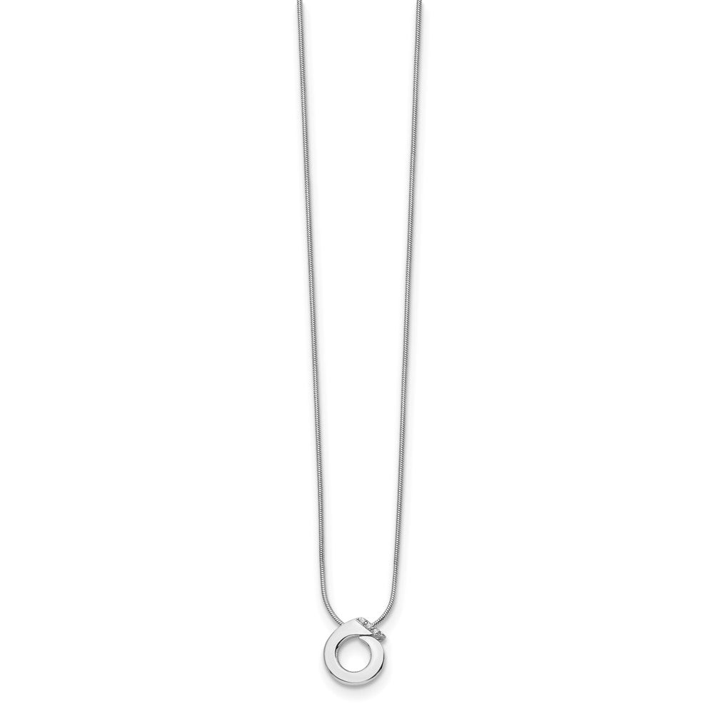 White Ice Sterling Silver Rhodium-plated 18 Inch Open Circle Diamond Necklace with 2 Inch Extender 18 Inches