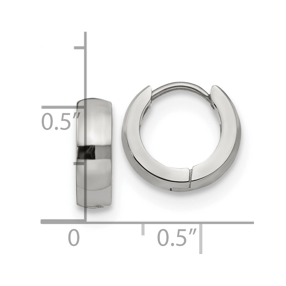 Stainless Steel Polished 4mm Hinged Hoop Earrings