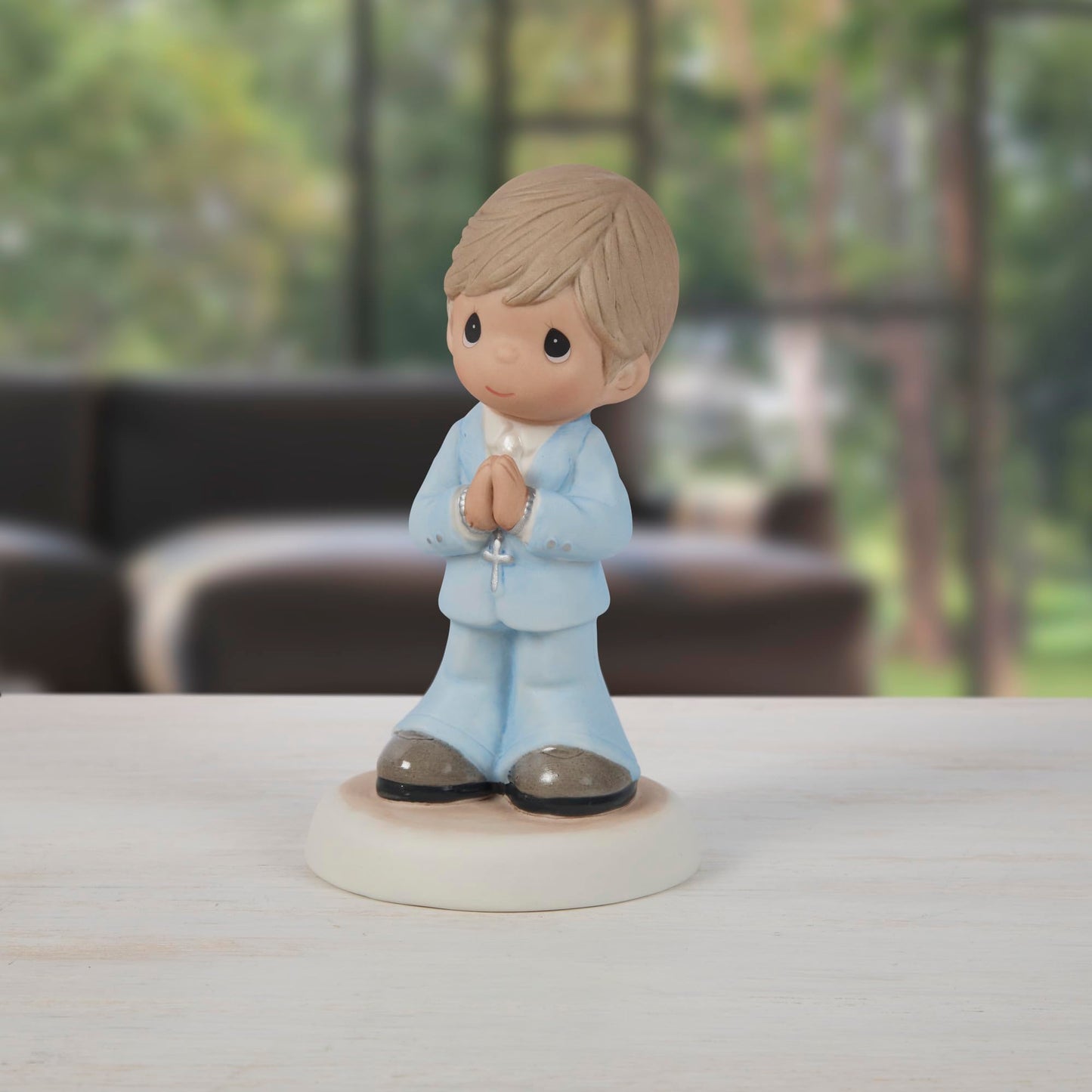 Precious Moments Blessings On Your First Communion Brunette Hair/Medium Skin Boy Figurine, Count 1
