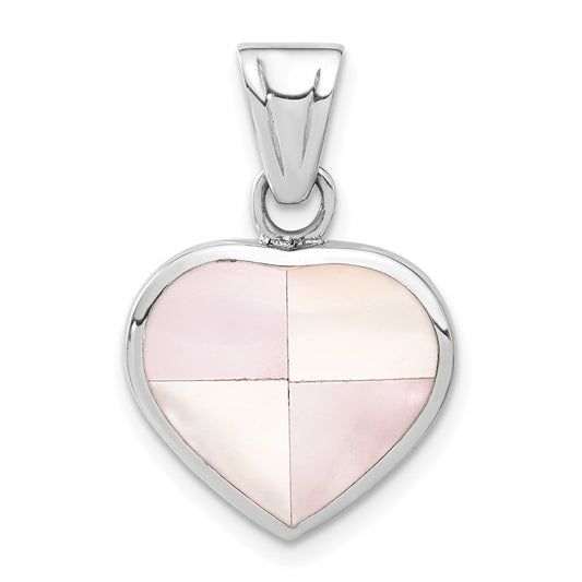 Sterling Silver White Shell Heart Pendant