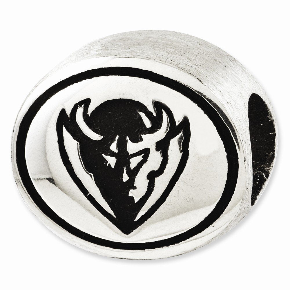 Sterling Silver Antiqued DePaul University Collegiate Bead
