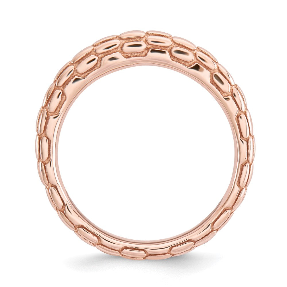 Sterling Silver Stackable Expressions Pink-plated Domed Ring