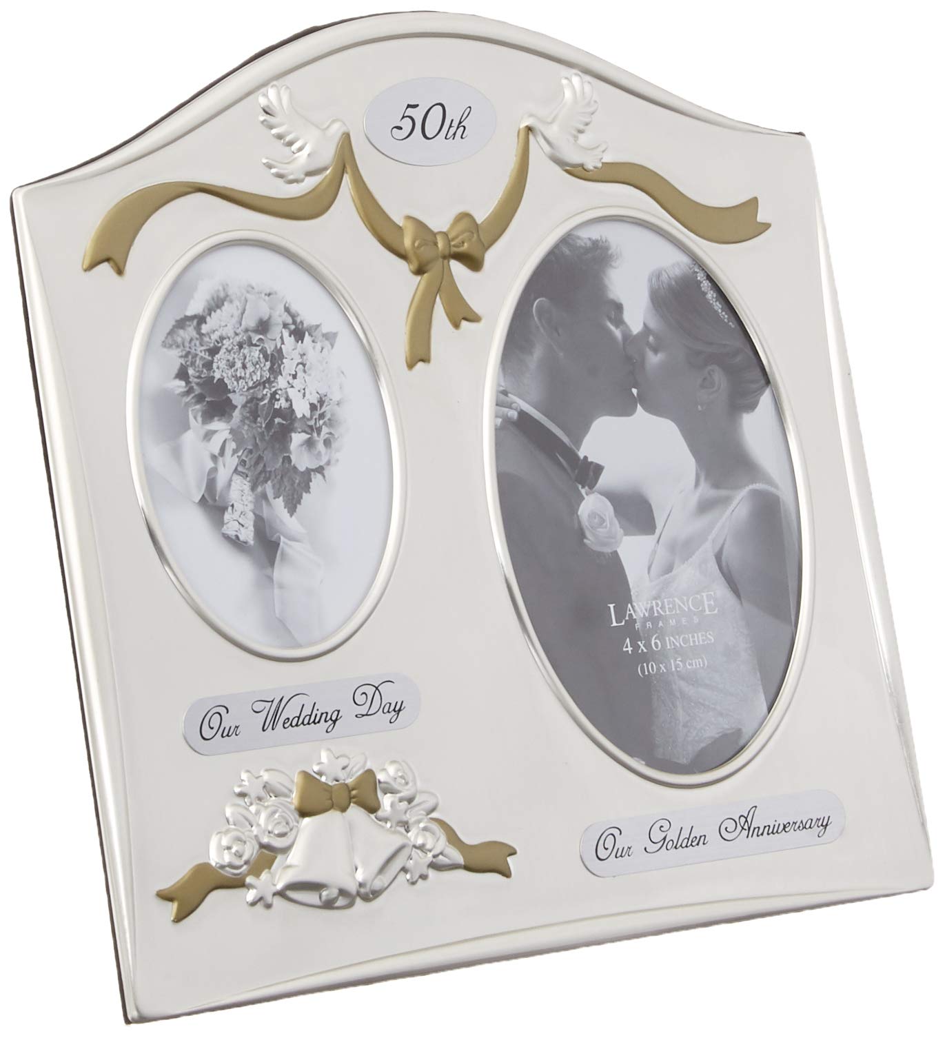 Lawrence Frames Satin Silver & Brass Plated 2 Opening Picture Frame 590143