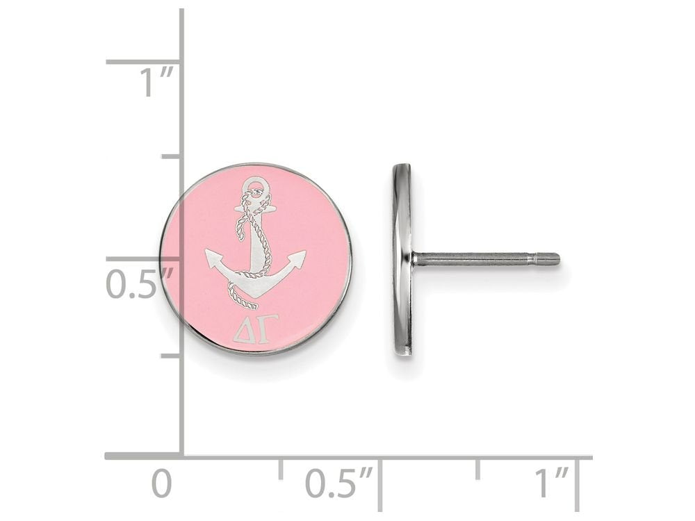 Sterling Silver Official Licensed Greek Sororities Delta Gamma (??) Enameled Post Earrings