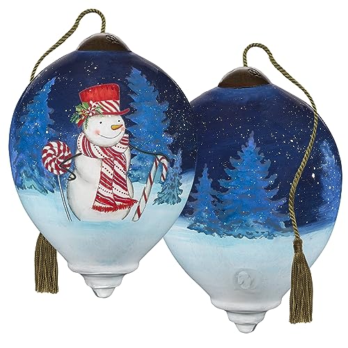 Neqwa Art Happy Christmas to All by Sarah Summers Hand-painted Glass Ornament