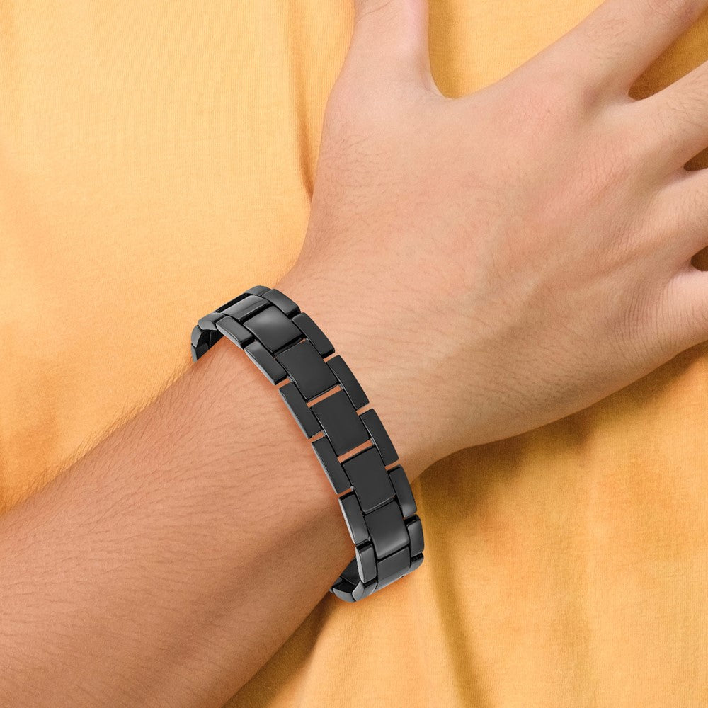 Stainless Steel Polished Black IP-plated 8.25in Bracelet 8.5 inches