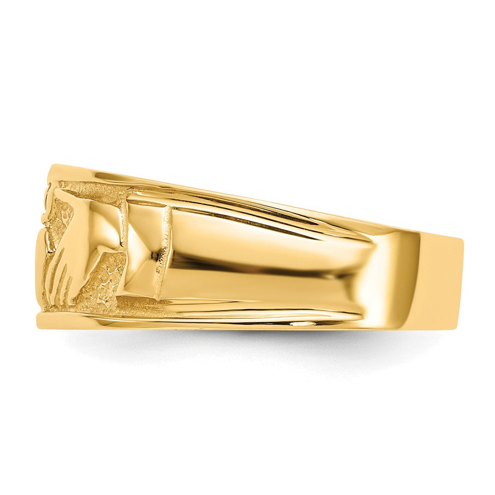 14k Polished Claddagh Band Size 7