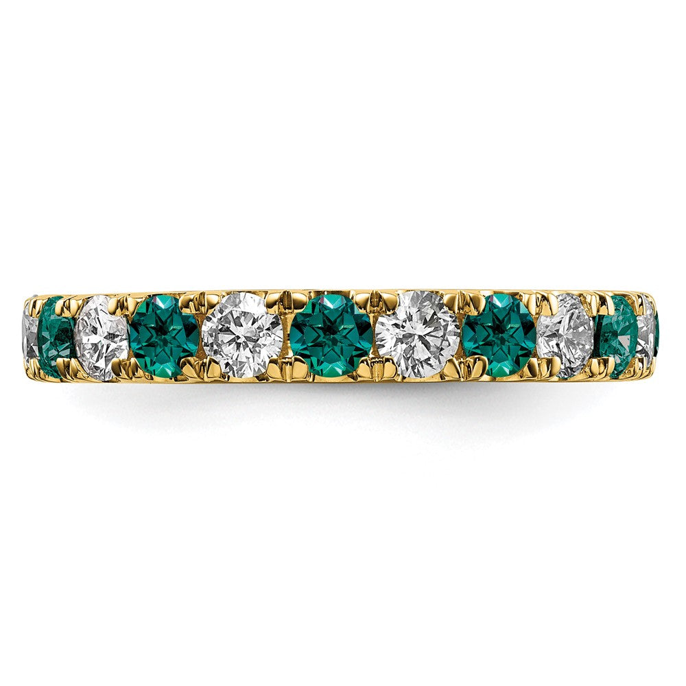 14k 1 carat Lab Grown Diamond VS/SI+ G+ and Lab Created Alexandrite Size 6.5 Eternity Band