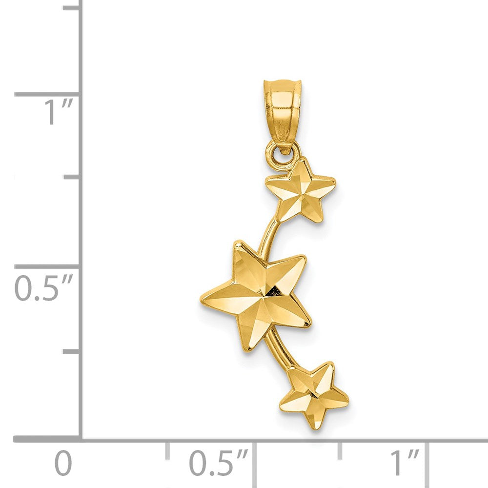 14K D/C Stars Pendant