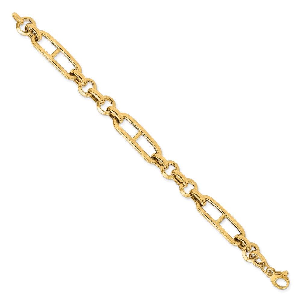 14K Polished Fancy Link Bracelet 7.5  inches