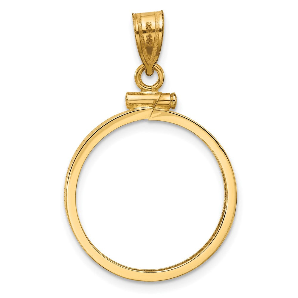 Wideband Distinguished Coin Jewelry 14k Polished 20.0mm x 2.1mm Screw Top Coin Bezel Pendant
