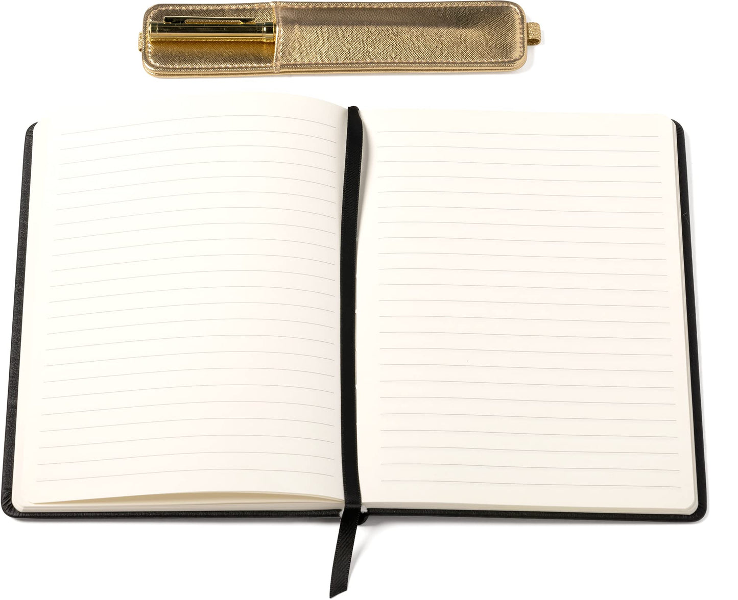 Eccolo Black Journal with Gold Pen Holder