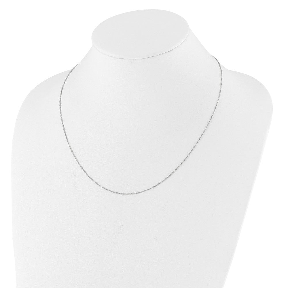 14k White Gold 1.25mm Round Cable 1in+1in Adjustable Chain