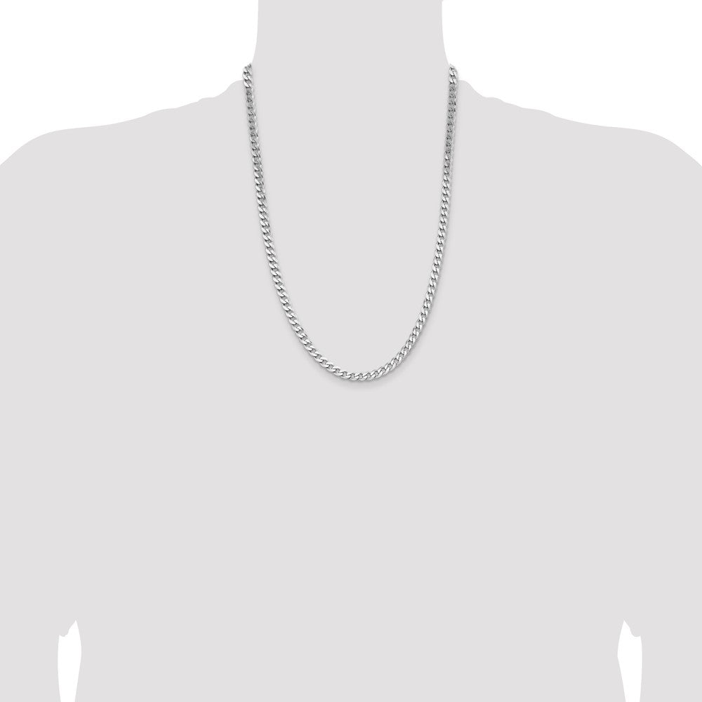 Sterling Silver Rhodium-plated 5.7mm Curb Chain 24 Inches