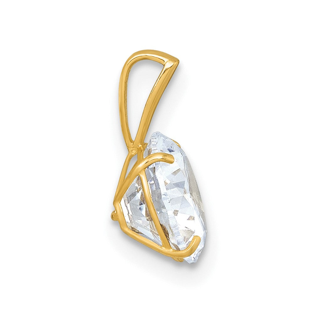 10k Polished 8.00mm Round CZ Solitaire Pendant