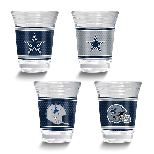 NFL Dallas Cowboys 4-piece 2 oz. Shot Glass Set