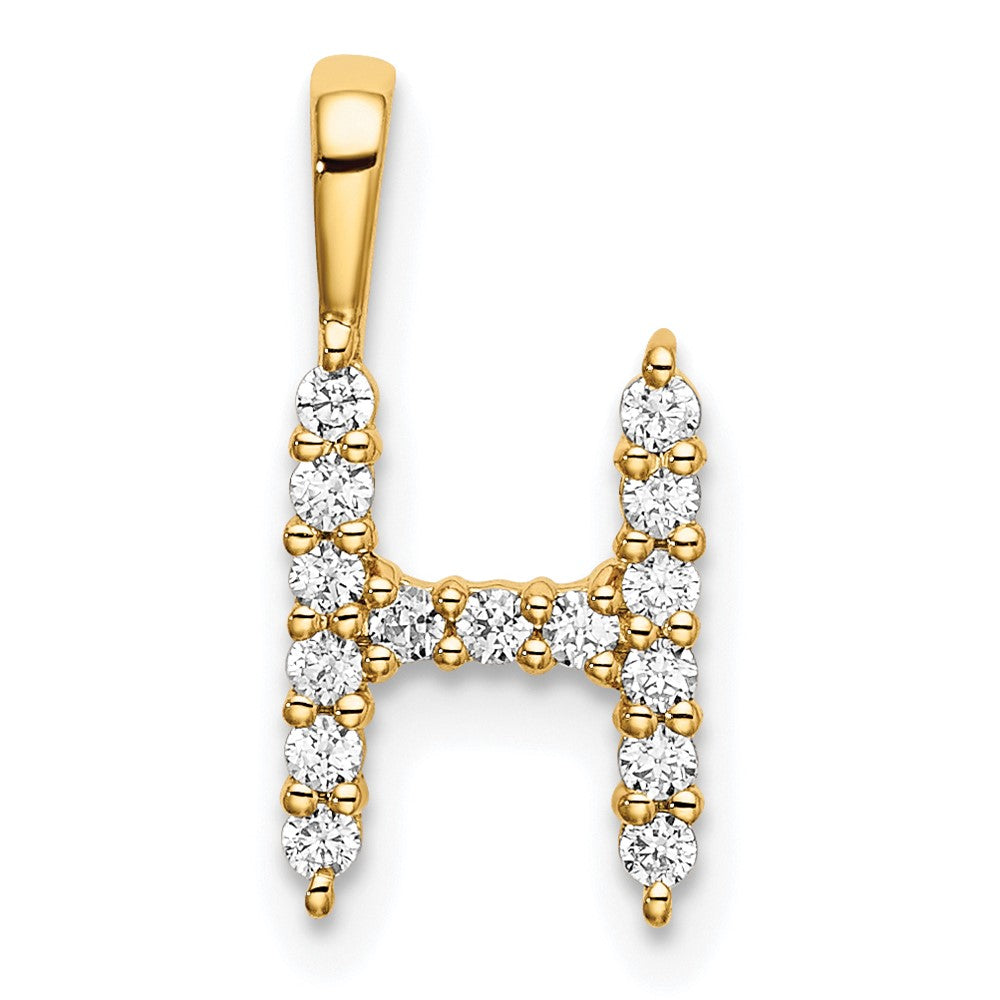 14k 1/6 carat Lab Grown Diamond VS/SI+ G+ Letter H Initial Pendant