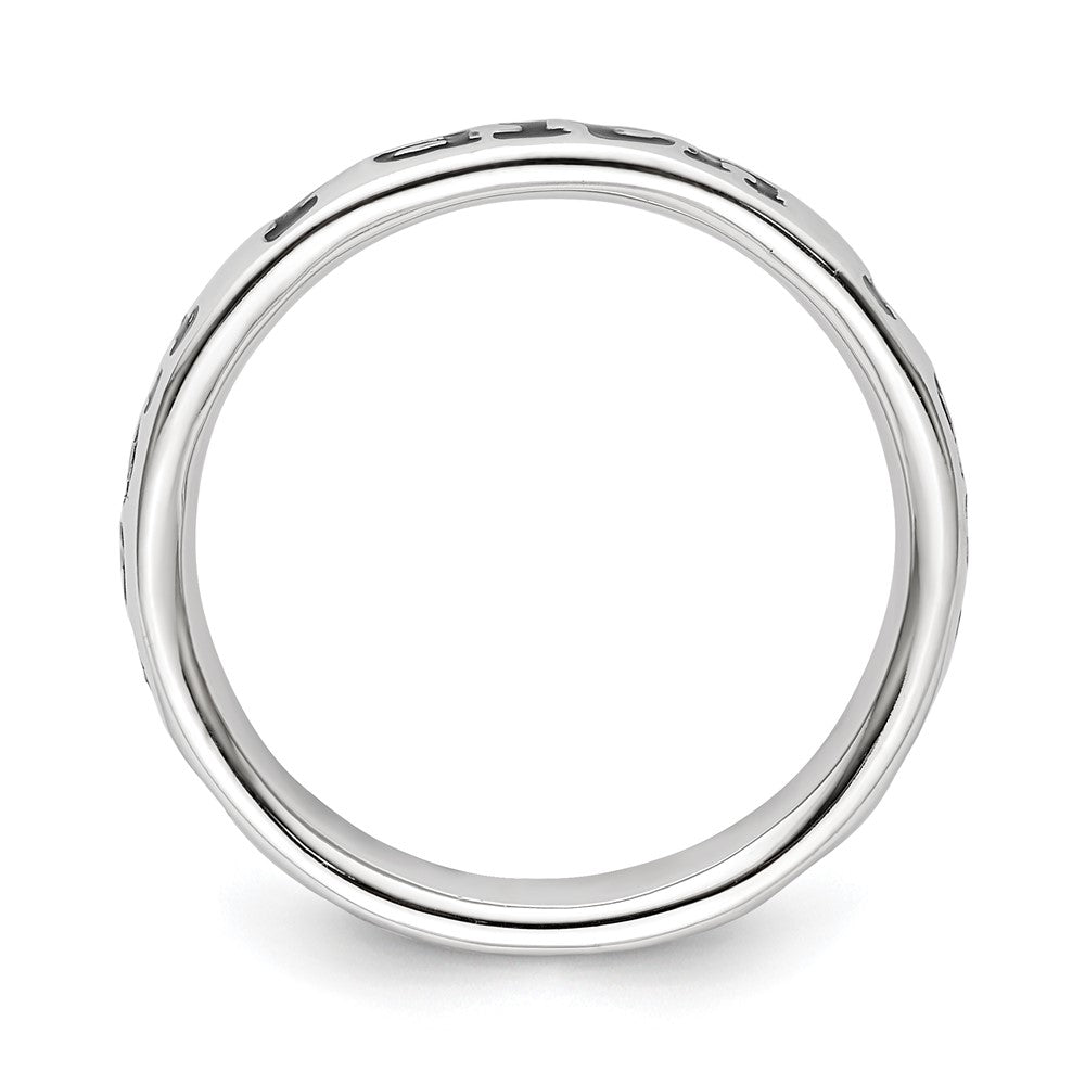 Sterling Silver Stackable Expressions Polished Enameled Faith Ring Size -5