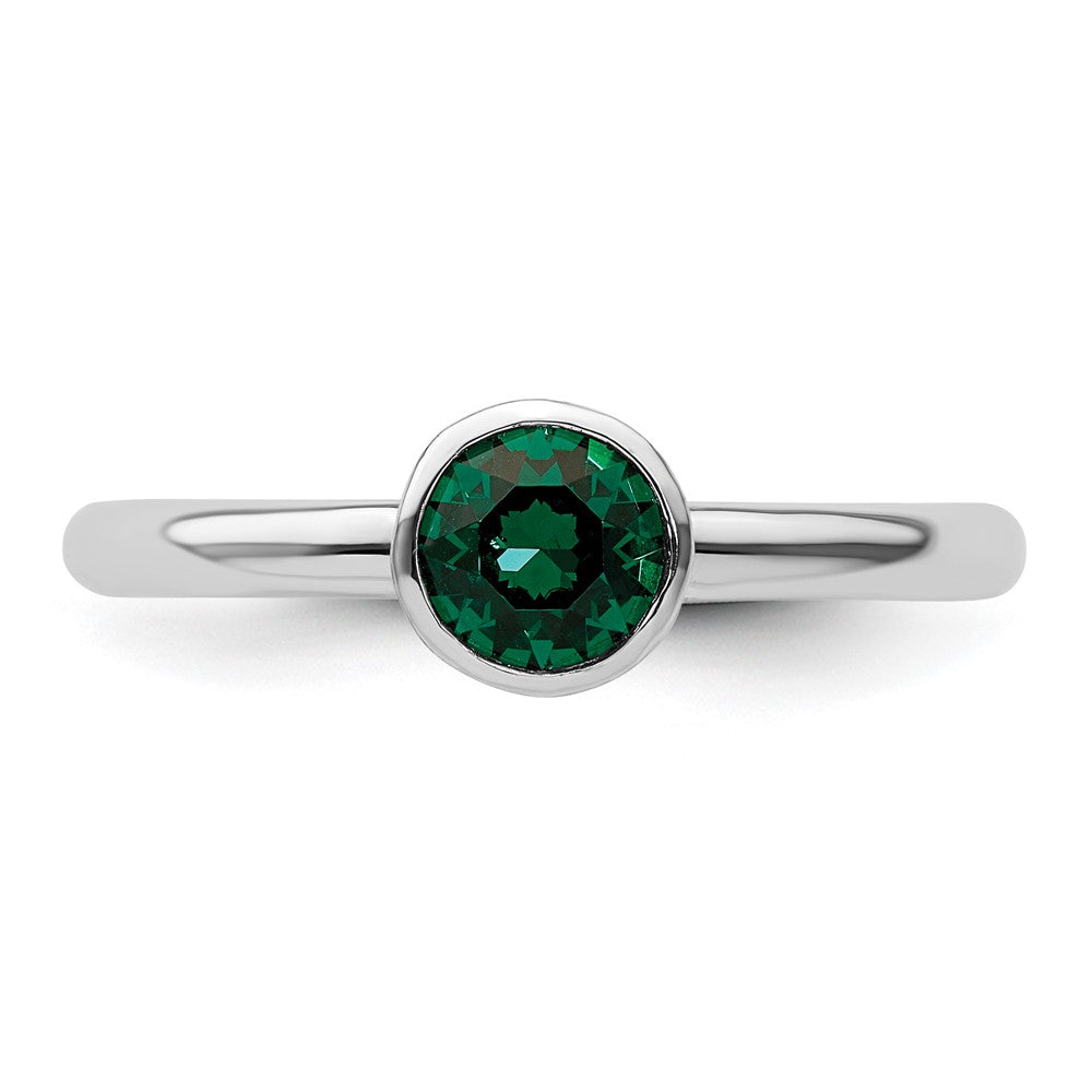 Sterling Silver Stackable Expressions High 5mm May Crystal Ring Size -5