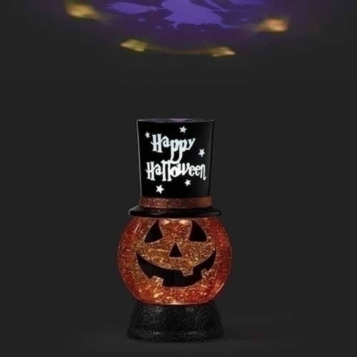 Roman 9.5" Black and Red LED Swirl Jack-O-Lantern Halloween Tabletop Decor