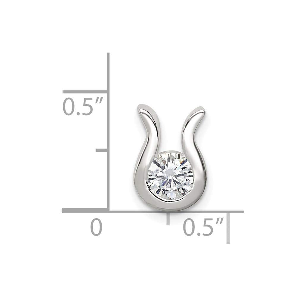 Sterling Silver CZ Chain Slide