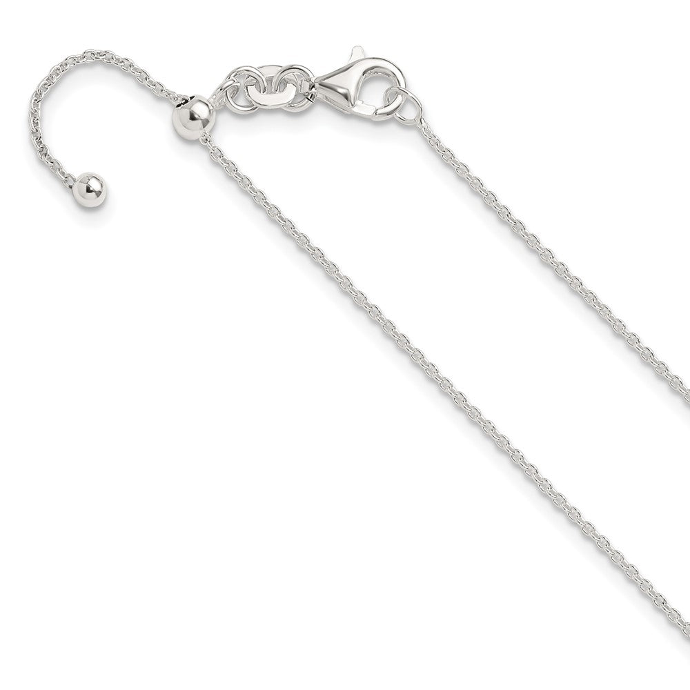 Sterling Silver Polished Adjustable Necklace 24 Inches