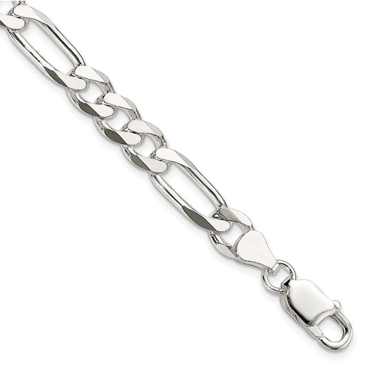 Sterling Silver 7.5mm Figaro Chain 8 inches