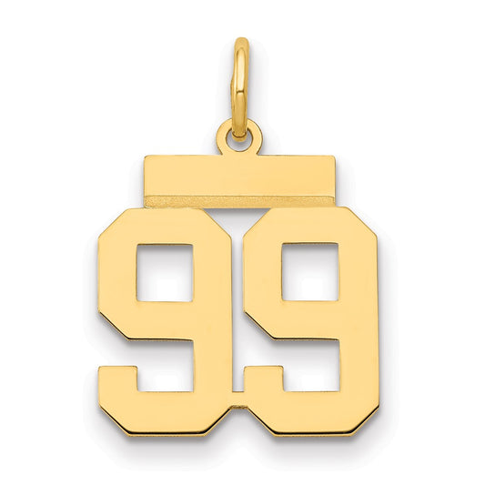 14k Small Polished Number 99 Charm