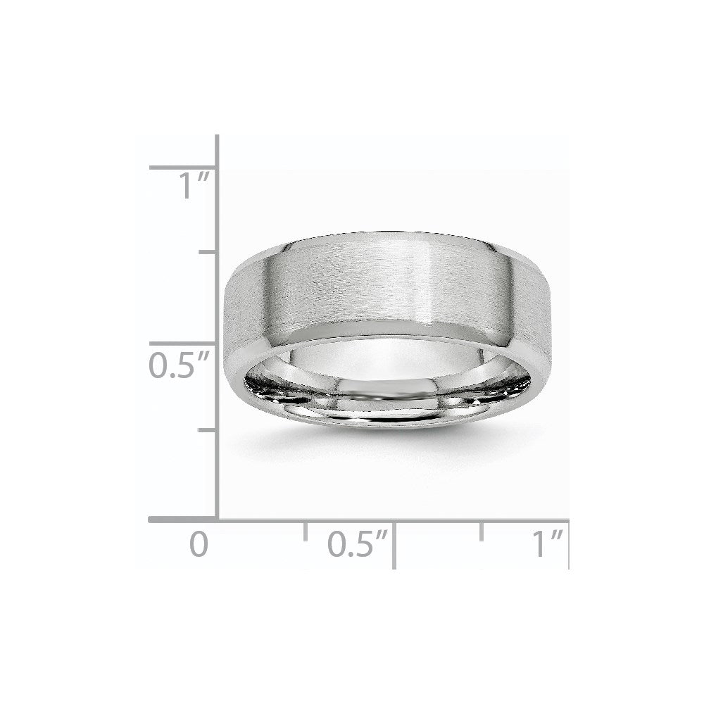 Cobalt Satin and Polished Beveled Edge 8mm Band Size - 10