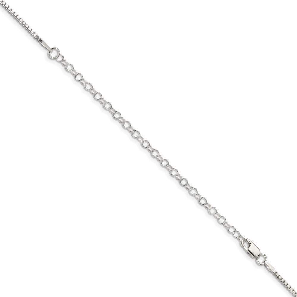 Sterling Silver 1.5mm Box Chain w/4in ext. 22 Inches