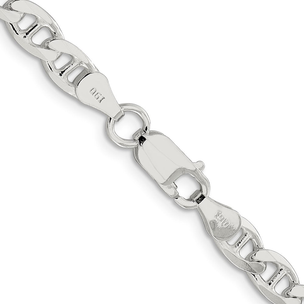 Sterling Silver 5.7mm D/C Flat Anchor Curb Chain 22 Inches