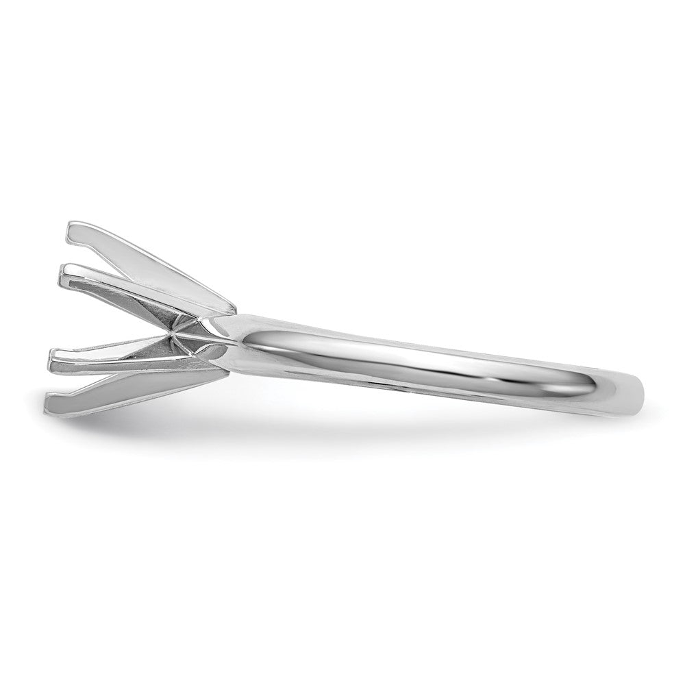 14k White Gold 1 carat Lightweight Knife Edge/Half-Round 6-Prong Round Solitaire Ring Mounting