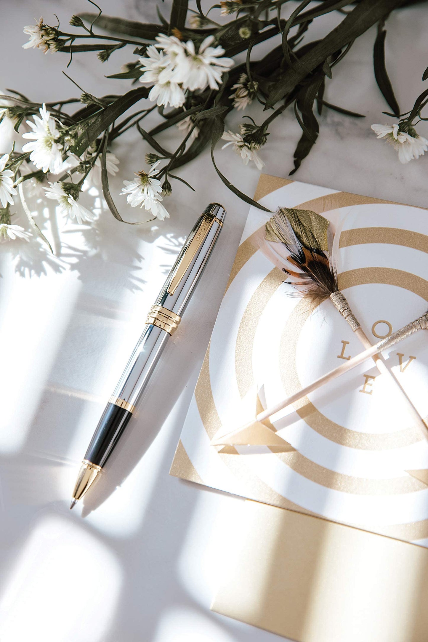 Cross Bailey Refillable Ballpoint Pen, Medium Ballpen, Includes Premium Gift Box - Medalist Chrome
