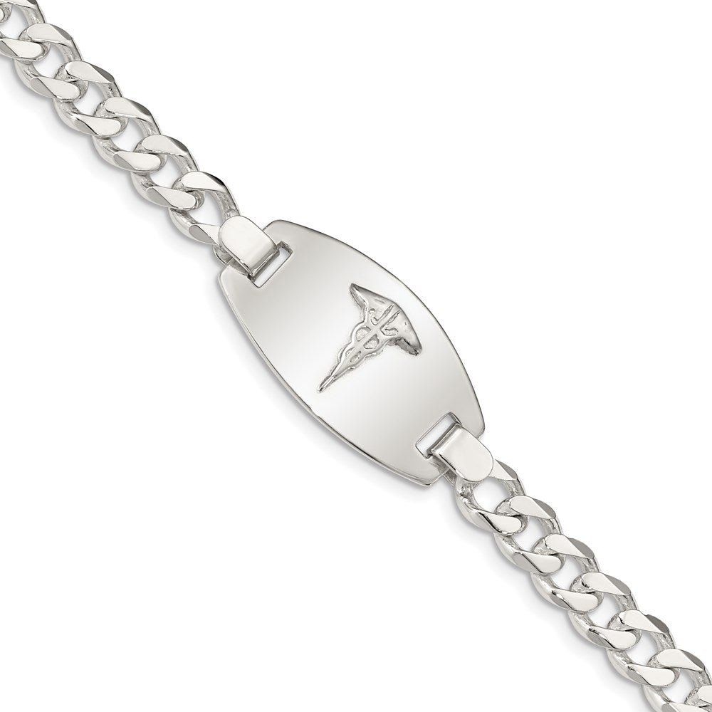 Sterling Silver Medical Jewelry Curb Link Bracelet 7.25 inches