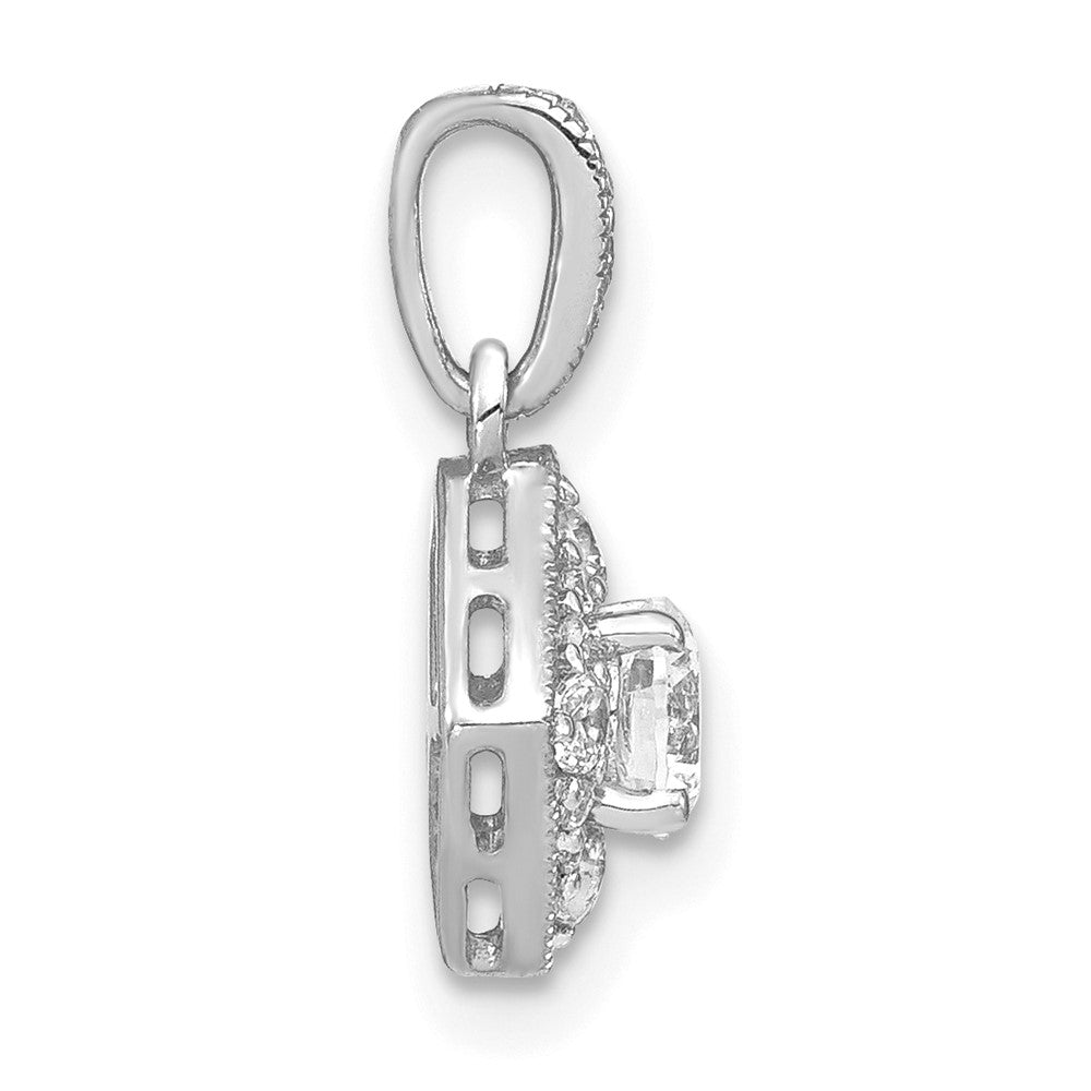 14k White Gold 1/2 carat Lab Grown Diamond VS/S FGH Square Complete Vintage Pendant