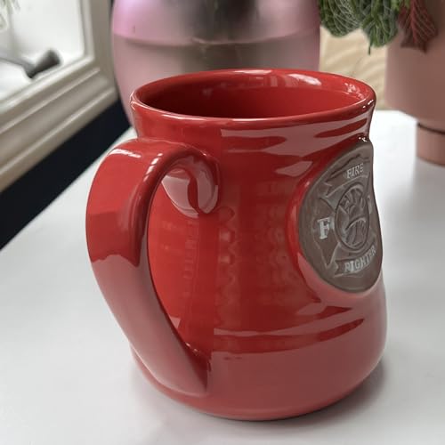 Mug-Pottery-Firefighter Prayer-Red