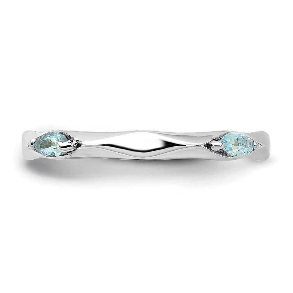 Sterling Silver Stackable Expressions Rhodium-plated Blue Topaz Ring Size -10