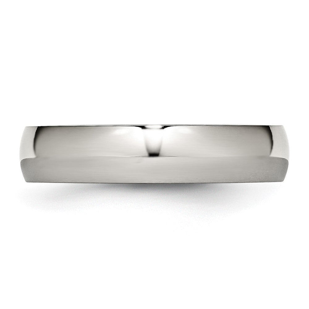 Stainless Steel Polished 5mm Half Round Band Size - 12