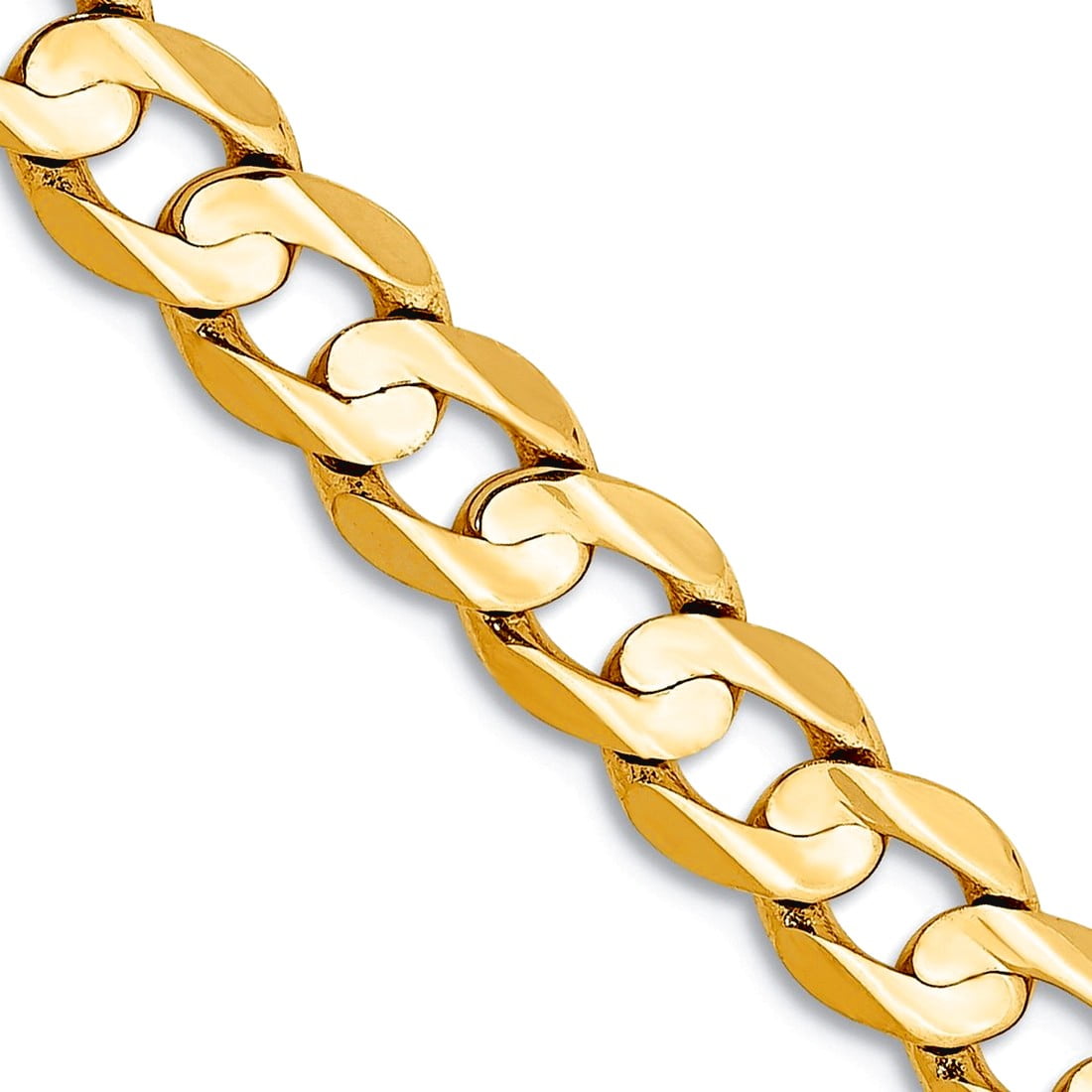 14K 16 inch 5.25mm Open Concave Curb with Lobster Clasp Chain