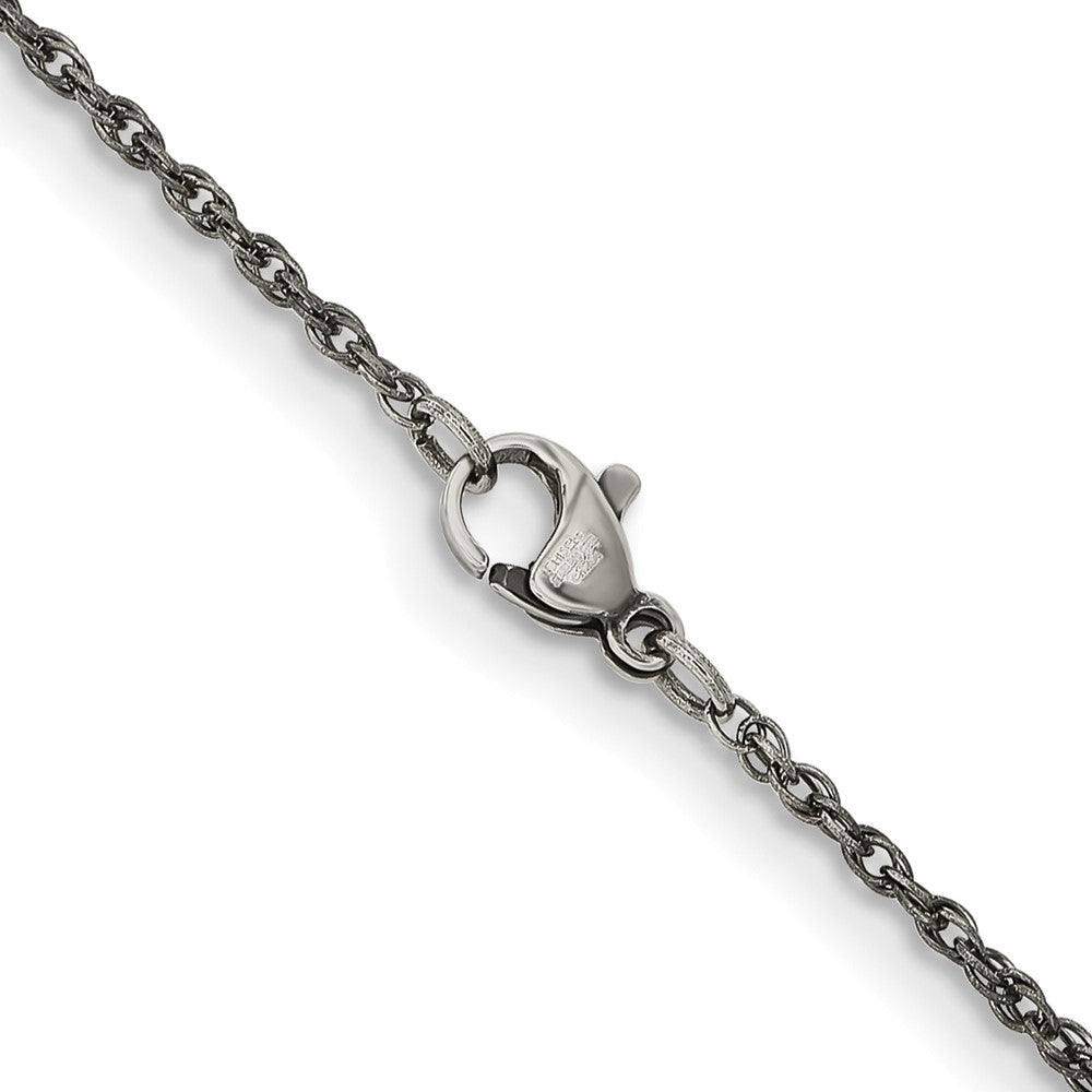 Stainless Steel Oxidized 2mm 20in Fancy Link Chain