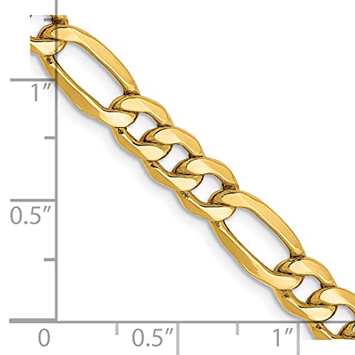 14K 22 inch 6.25mm Semi-Solid Figaro with Lobster Clasp Chain