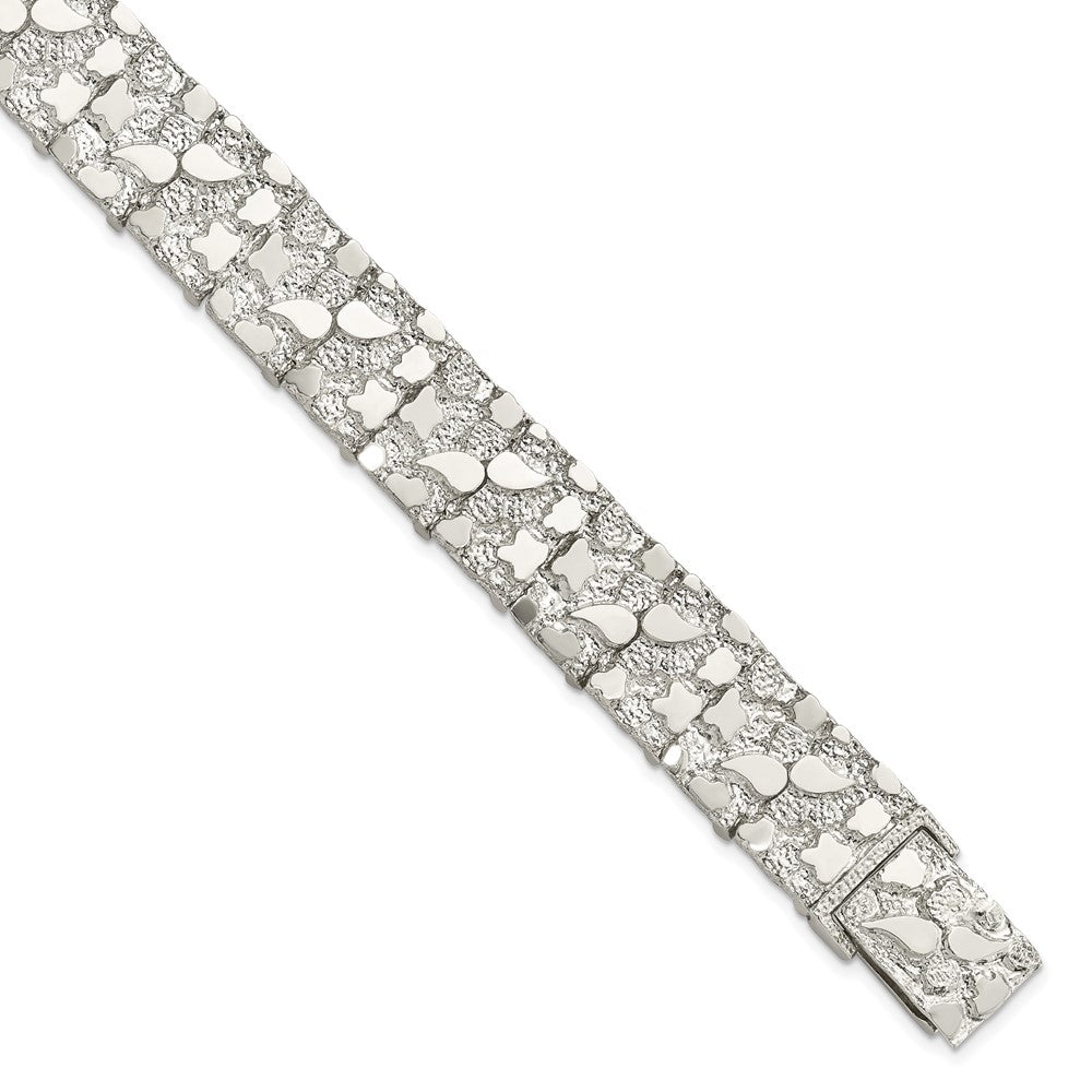 Sterling Silver 15mm Nugget Bracelet 8.5 inches
