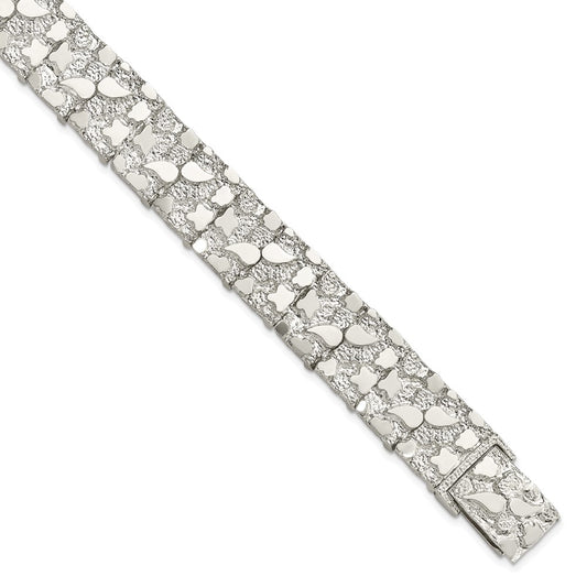 Sterling Silver 15mm Nugget Bracelet 8.5 inches