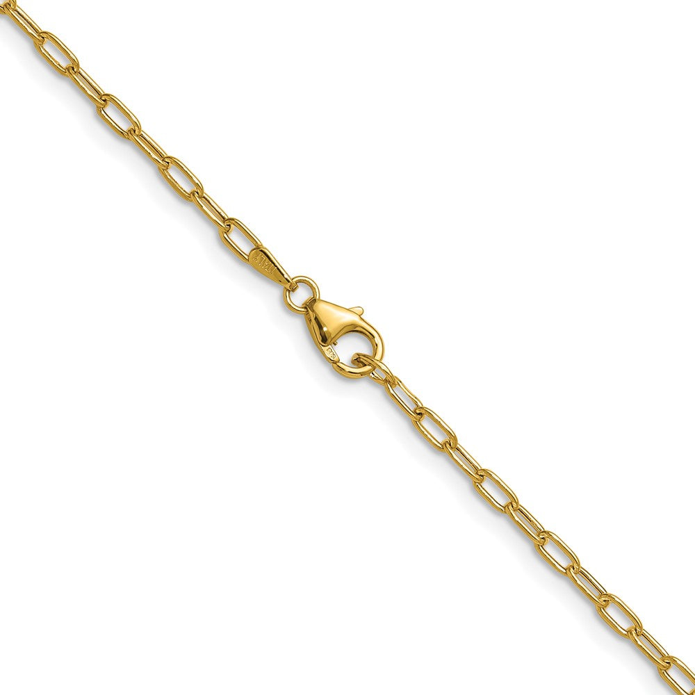 14k 2.2mm Semi-Solid Paperclip Chain