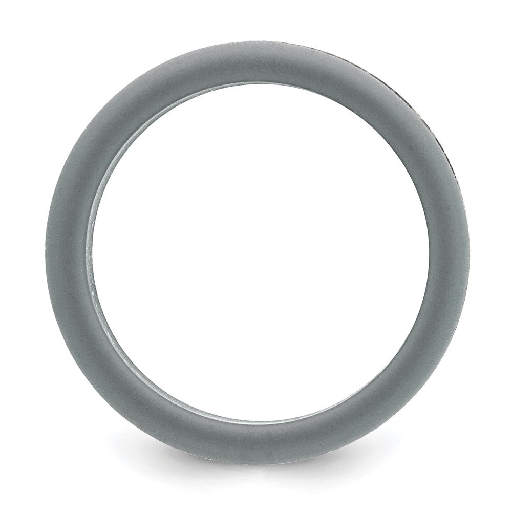 Chisel Stainless Steel Brushed Grey Silicone Center 8mm Band Size - 11