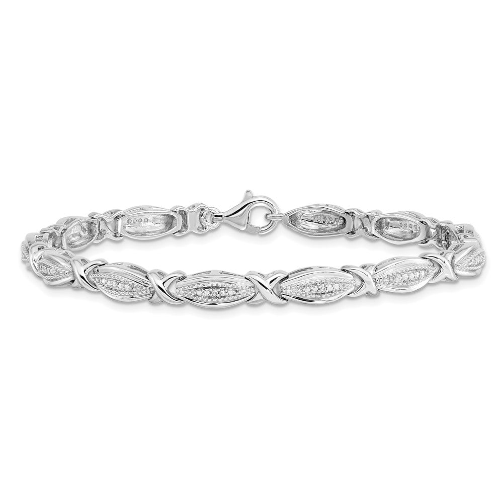 Sterling Silver Rhodium-plated Diamond Bracelet 7.5 inches